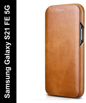 HITFIT Flip Cover for Samsung Galaxy S21 FE 5G(Brown, Dual Protection, Pack of: 1)