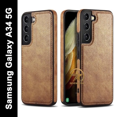 SEVEN7STAR Back Cover for Samsung Galaxy A34 5G(Brown, Dual Protection, Pack of: 1)