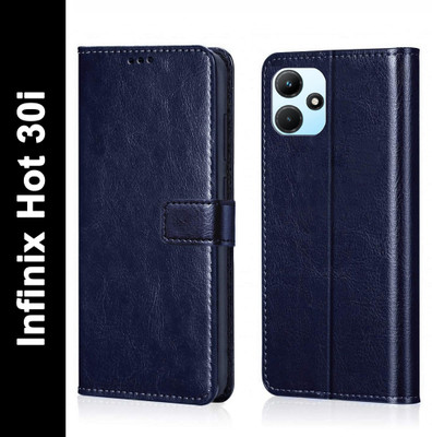 Flocculent Flip Cover for Infinix Hot 30i(Blue, Shock Proof, Pack of: 1)