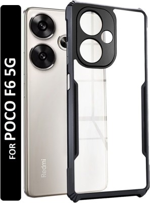 vizo Front & Back Case for POCO F6 5G(Transparent, Black, Shock Proof, Silicon, Pack of: 1)