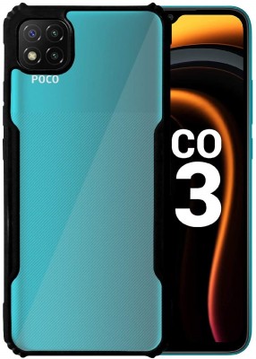 CELLCAMPUS Pouch for POCO C3(Black, Transparent, Grip Case, Pack of: 1)