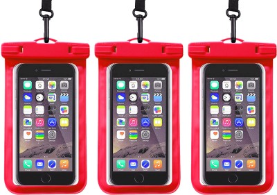 Kopila Pouch for Waterproof Mobile Cover for All Mobile up to 7 inches Transparent(Red, Waterproof)