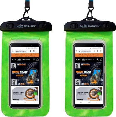 GrandPitstop Pouch for iPhone, Samsung, Pixel, Mi, Oneplus, Realme up to 7.0 inch(Green, Waterproof, Pack of: 2)