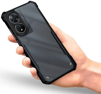 Phone Back Cover Pouch for OPPO A78 5G(Black, Transparent, Grip Case, Pack of: 1)