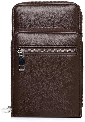 WHITBULL Pouch for vivo Y21G / iQOO U5x / iQOO Z6 / Y01 / Y33s 5G / T1x 4G / iQOO 9 SE / T1 5G(Brown, Grip Case, Pack of: 1)