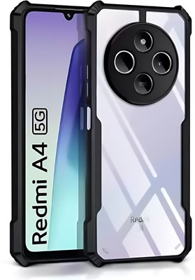 ALONZO Back Cover for Mi Mi 14C, Mi Redmi A4 5G, Poco C75 5G(Transparent, Black, Shock Proof, Pack of: 1)