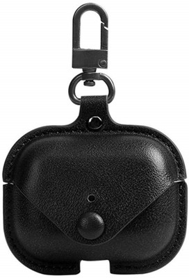 KHR Pouch for boAt Airdopes 161 Cover Leather Storage Bag Earphone Cover with Keychain(Black, Dual Protection)