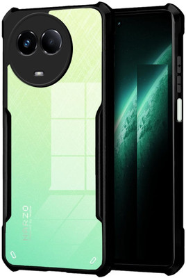 Phone Care Pouch for Realme Narzo 60X 5G(Black, Transparent, Grip Case, Pack of: 1)