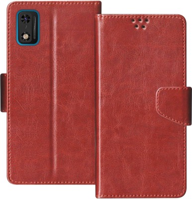 SUCH Protective Case for Leather Flip Cover for itel A23 Pro-L5006C (Brown, Shock Proof, Pack of: 1)(Brown)