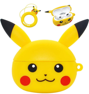 KHR Silicone Press and Release Headphone Case For Apple Airpods 1st Generation, Apple Airpods 2nd Generation(Yellow Pikachu)
