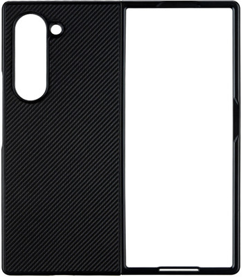 HIGAR Protective Case for Samsung Galaxy Z Fold 6 5G, Carbon Fiber Design Polycarbonate Leather Fold Case(Black, Pack of: 1)