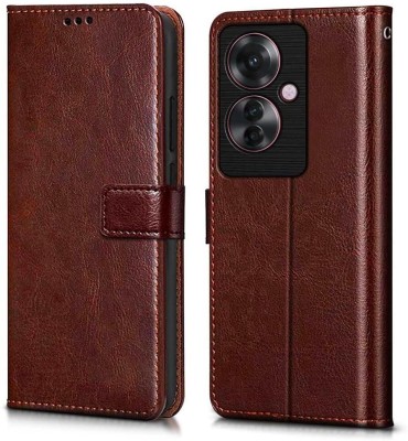 COVERHEAD Protective Case for Leather Flip Phone Cover for F25 Pro 5G (Brown, Grip Case, Pack of: 1)(Brown)