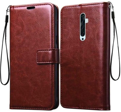 COVERHEAD Protective Case for Leather Flip Phone Cover for OPPO Reno 2Z- (Brown, Grip Case, Pack of: 1)(Brown)