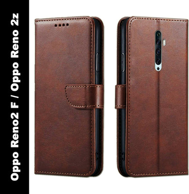 Slugabed Flip Cover for Oppo Reno2 F, OPPO Reno 2z(Brown, Shock Proof, Pack of: 1)