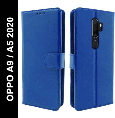 Juberous Flip Cover for Oppo A5 2020, Oppo A9 2020(Blue, Cases with Holder, Pack of: 1)