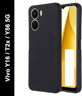 Mobile Back Cover Bumper Case for Vivo T2X 5G, Vivo Y56 5G, Vivo Y16(Black, Shock Proof, Silicon, Pack of: 1)