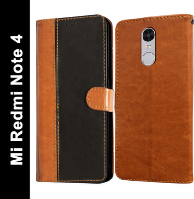 Casotec Flip Cover for Mi Redmi Note 4(Black, Pack of: 1)