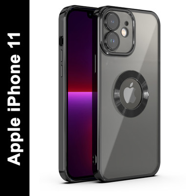 FIXTOTEL Back Cover for Apple iPhone 11, iPhone 11, Electroplating Logo View(Black, Gold, Camera Bump Protector, Pack of: 1)