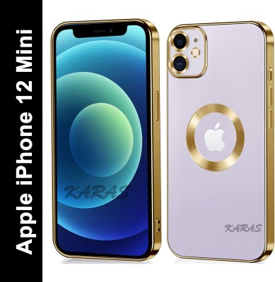 ALLNEEDS Back Cover for Apple iPhone 12 Mini New CD Chrome Back Cover With Ring Logo Cut Pattern Electroplating(Gold, Dual Protection, Silicon, Pack of: 1)