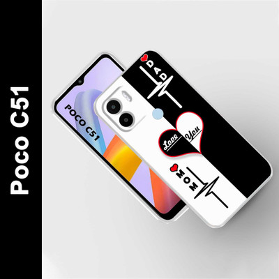 Cravation Back Cover for POCO C51(Black, White, Silicon, Pack of: 1)