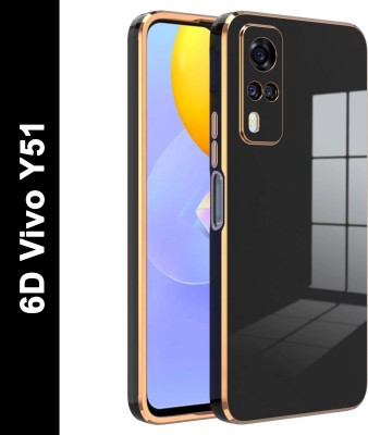 HSRPRO Back Cover for 6D VIVO Y51(Black, Gold, Shock Proof, Silicon, Pack of: 1)