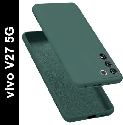 Micvir Back Cover for Vivo V27 Pro 5G(Green, Dual Protection, Silicon, Pack of: 1)