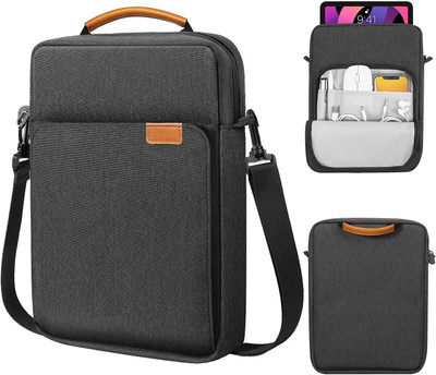 Proelite Sleeve for iPad 10.2/iPad 10.9/Pro 11/ iPad 9.7/ Samsung/Lenovo/Redmi Pad, Handle with Shoulder Strap(Black, Shock Proof, Pack of: 1)