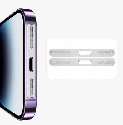 A3sprime Anti Dust Speaker Guard Protector for iPhone 14, iPhone 14 Plus, (Pack of 2 Piece) Mobile Skin(Silver)
