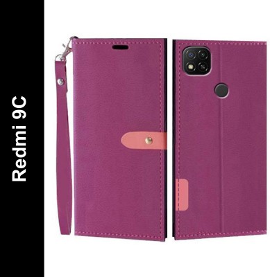 Krofty Flip Cover for Redmi 9, Redmi 9C, Redmi 9 Activ, POCO C31(Pink, Shock Proof, Pack of: 1)