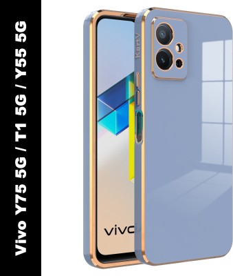 KartV Back Cover for Vivo T1 5G, Vivo T1, Vivo Y75, Vivo Y75 5G, Vivo Y55 5G(Blue, Gold, Electroplated, Silicon, Pack of: 1)