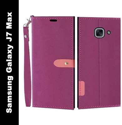 Krofty Flip Cover for Samsung Galaxy J7 Max(Pink, Cases with Holder, Pack of: 1)