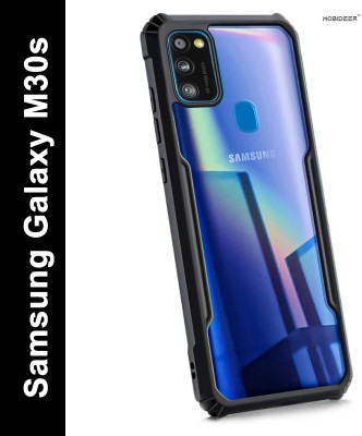 MOBIDEER Back Cover for Samsung Galaxy M30s, Transparent Hybrid Hard PC Back TPU Bumper(Black, Shock Proof, Pack of: 1)