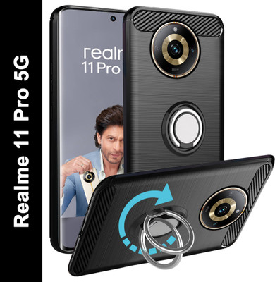 Unistuff Back Cover for Realme 11 Pro 5G(Black, Ring Case, Pack of: 1)