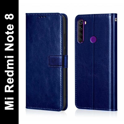 Chaseit Flip Cover for Mi Redmi Note 8(Blue, Shock Proof, Pack of: 1)