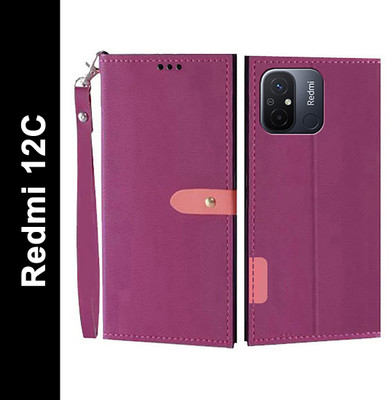 Wynhard Flip Cover for Redmi 12C, Redmi 11A(Pink, Grip Case, Pack of: 1)