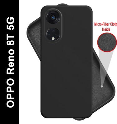 HUPSHY Back Cover for OPPO Reno8T 5G(Black, Flexible, Silicon, Pack of: 1)