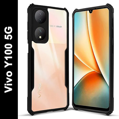 Binzokase Back Cover for Vivo Y100A(Black, Camera Bump Protector, Pack of: 1)