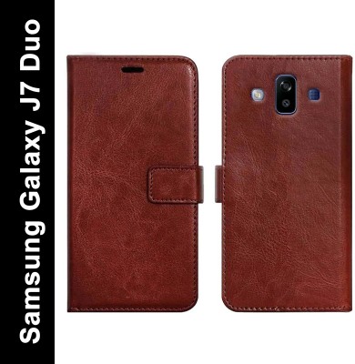 MV Flip Cover for Samsung Galaxy J7 Duo(Brown, Shock Proof, Pack of: 1)