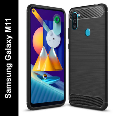 Zapcase Back Cover for Samsung Galaxy M11(Black, Grip Case, Silicon, Pack of: 1)