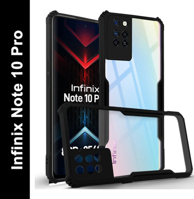 BOZTI Back Cover for Infinix Note 10 Pro(Transparent, Black, Camera Bump Protector, Pack of: 1)