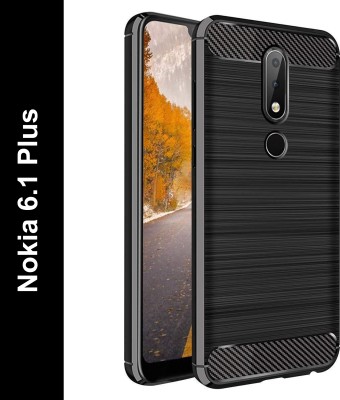 Zapcase Back Cover for Nokia 6.1 Plus(Black, Grip Case, Silicon, Pack of: 1)