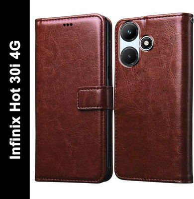 Casotec Flip Cover for Infinix Hot 30i 4G(Brown, Pack of: 1)