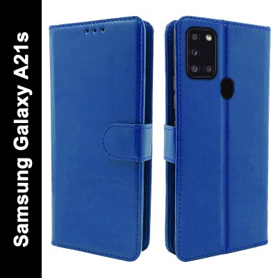 Juberous Flip Cover for Samsung Galaxy A21s(Blue, Cases with Holder, Pack of: 1)