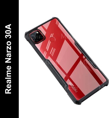Micvir Back Cover for Realme C12, Realme Narzo 20, Realme Narzo 30A, Realme C25, Realme C25s(Transparent, Black, Camera Bump Protector, Pack of: 1)