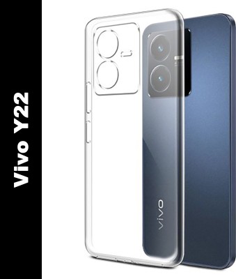 Aarov Back Cover for Vivo Y22, Designer Plain Back Cover(Transparent, Grip Case, Silicon, Pack of: 1)