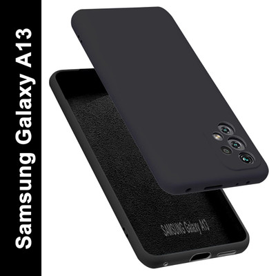 VAPRIF Back Cover for SAMSUNG Galaxy A13, Matte Rubberized Soft Silicone Protective Cloth Inside(Black, Dual Protection, Pack of: 1)