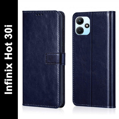 Cockcrow Flip Cover for Infinix Hot 30i(Blue, Shock Proof, Pack of: 1)