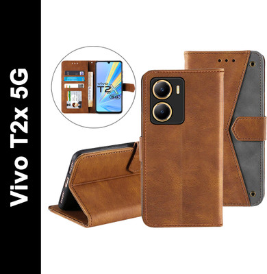 Autofocus Back Cover for Vivo T2X 5G(Brown, Magnetic Case, Pack of: 1)