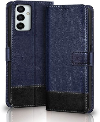 MOBCURE Flip Cover for Samsung Galaxy F15 5G Wallet Case Blue with Black(Multicolor, Cases with Holder, Pack of: 1)