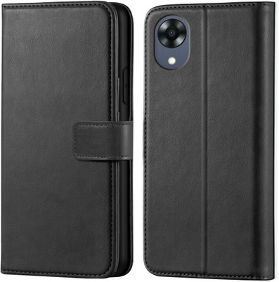Frazil Wallet Case Cover for Oppo A17k(Black, Dual Protection, Pack of: 1)